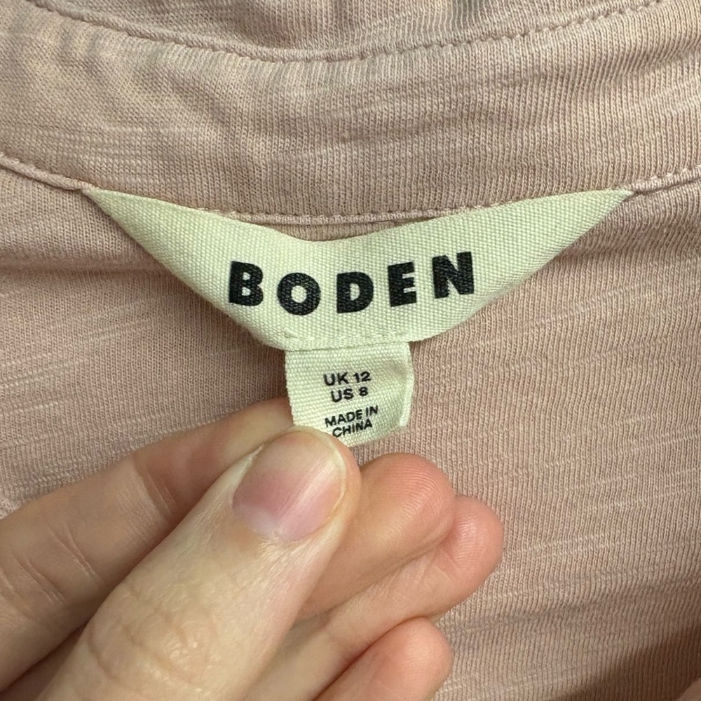 Boden Amelia Jersey 100% Cotton Button Down Top Size 8 - Picture 3 of 5